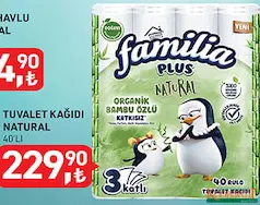 FAMİLİA TUVALET KAĞIDI NATURAL 40'LI